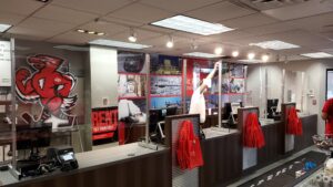 The cash register of a store