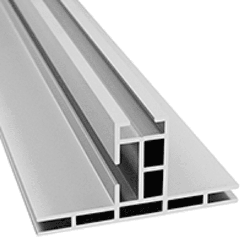 A rectangular aluminum profile on a white background.