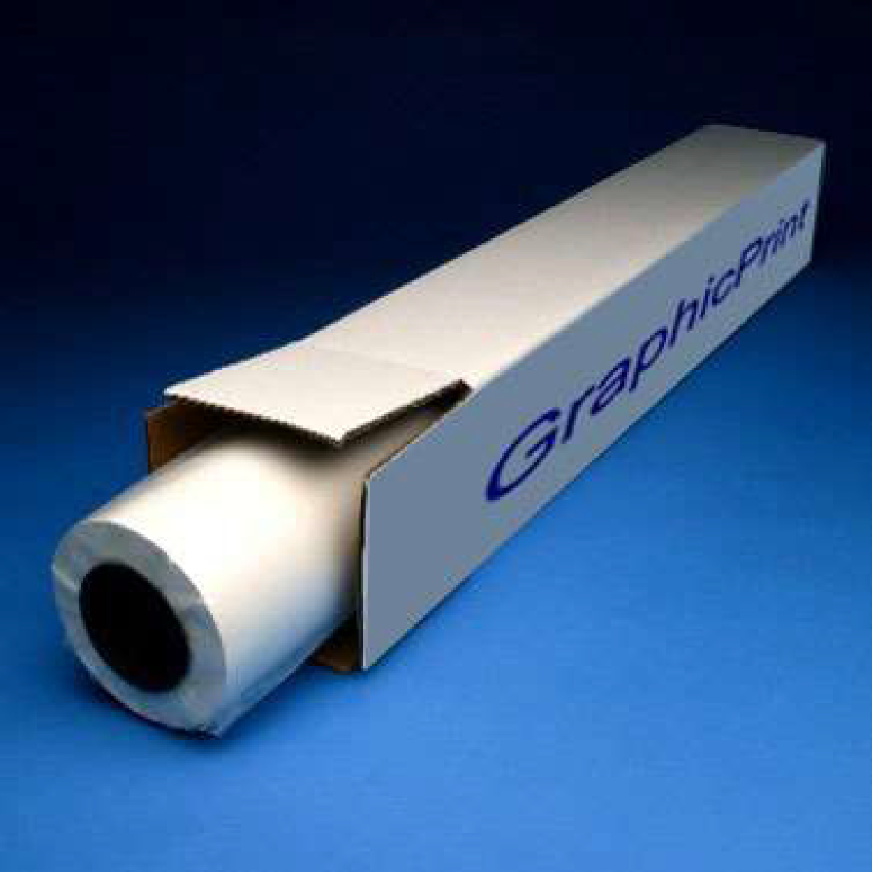 A roll of white paper on a blue background.